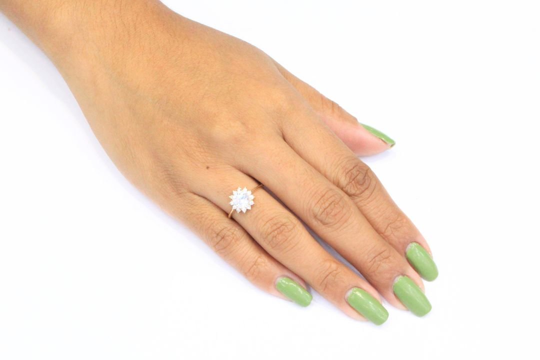 Anillo de Compromiso con Zirconias Redonda mod. 5714 - Joyería Orovel’s
