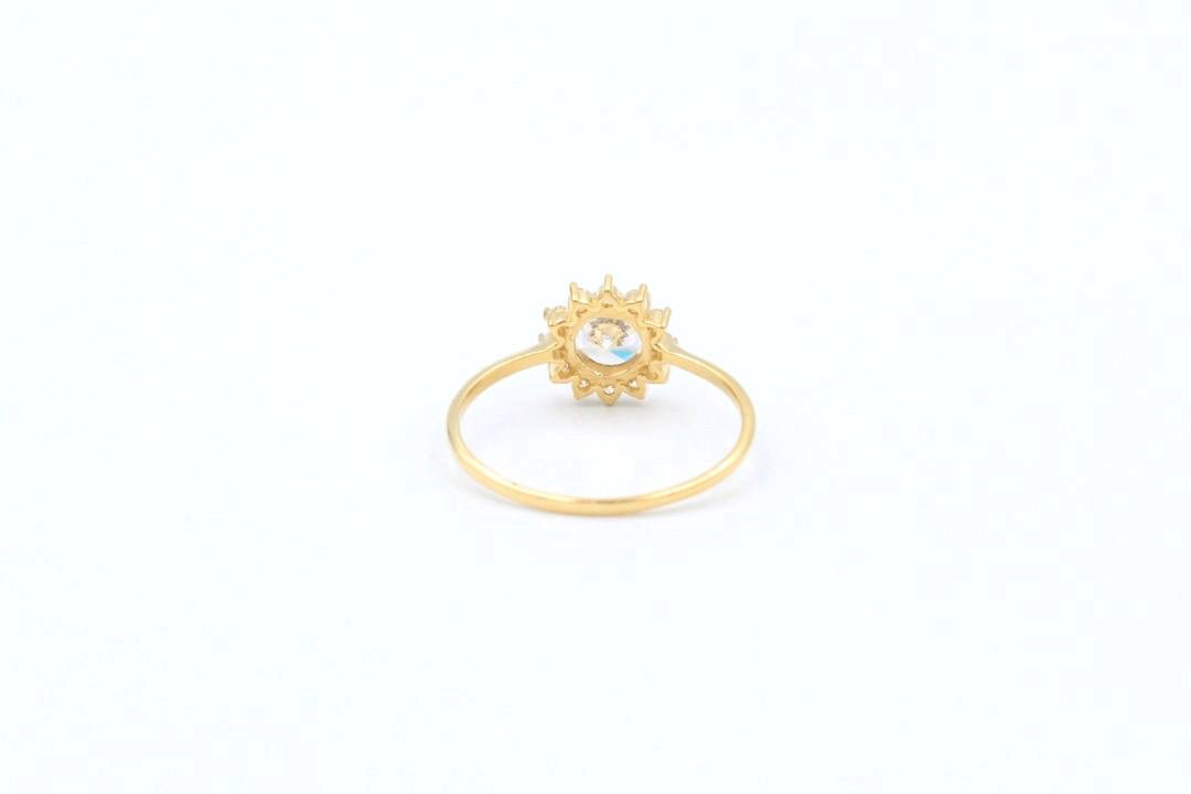Anillo de Compromiso con Zirconias Redonda mod. 5714 - Joyería Orovel’s
