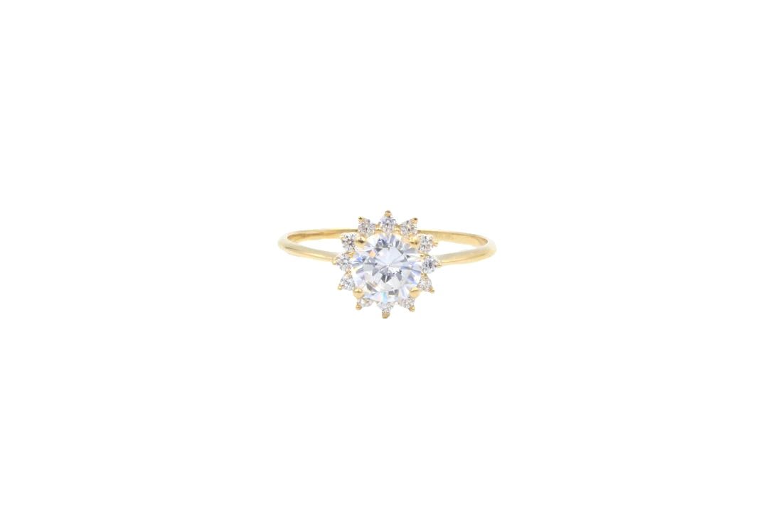 Anillo de Compromiso con Zirconias Redonda mod. 5714 - Joyería Orovel’s