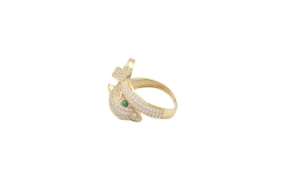 Anillo de Delfín Incrustado con Zirconias mod. 6080 - Joyería Orovel’s