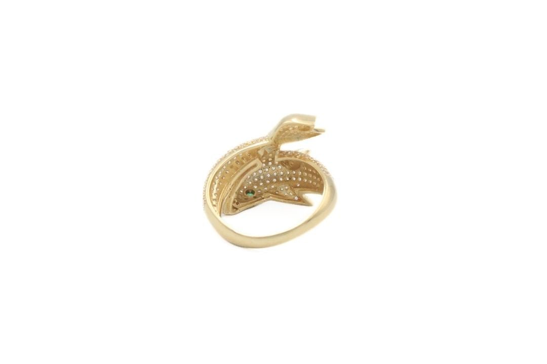 Anillo de Delfín Incrustado con Zirconias mod. 6080 - Joyería Orovel’s
