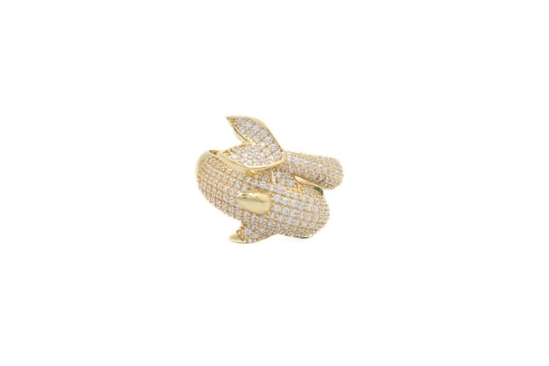 Anillo de Delfín Incrustado con Zirconias mod. 6080 - Joyería Orovel’s