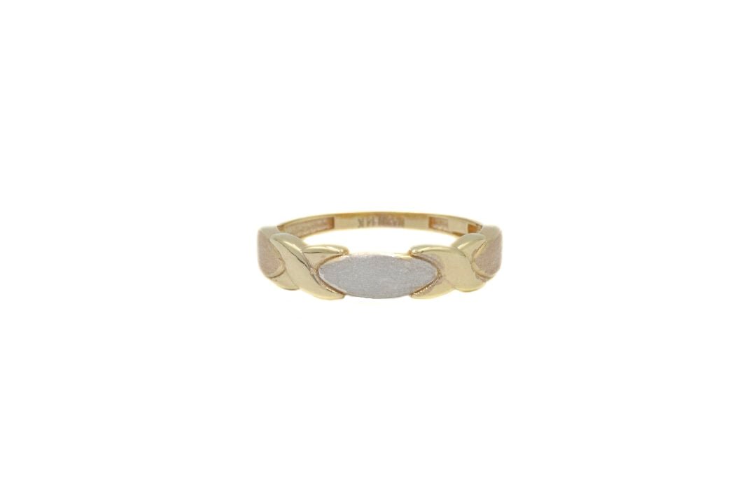 Anillo de Diseño XOXO en Oro Florentino mod. 6384 - Joyería Orovel’s