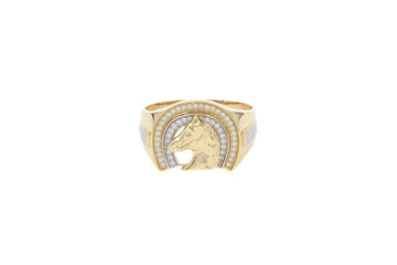 Anillo de Herradura y Caballo con Piedras Zirconia mod. 6017 - Joyería Orovel’s