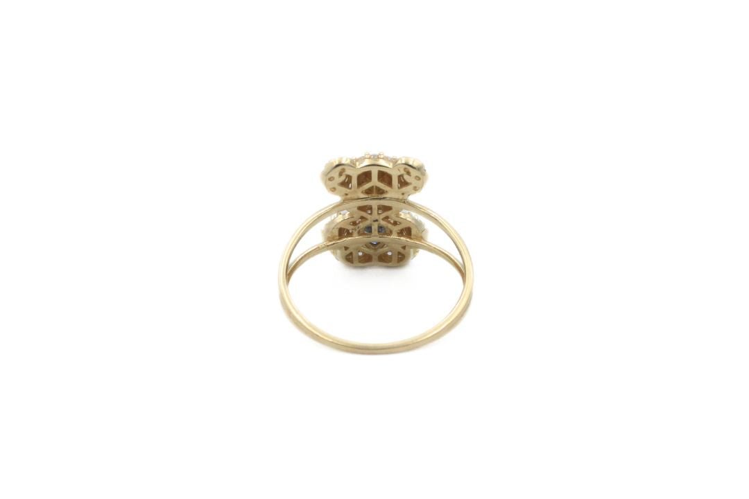 Anillo de la Colección Ositos con Zirconias y Corazón Azul mod. 6130 - Joyería Orovel’s
