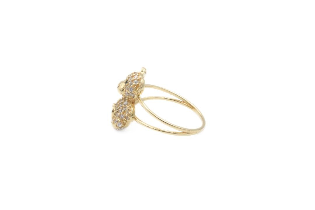 Anillo de la Colección Ositos con Zirconias y Corazón Azul mod. 6130 - Joyería Orovel’s
