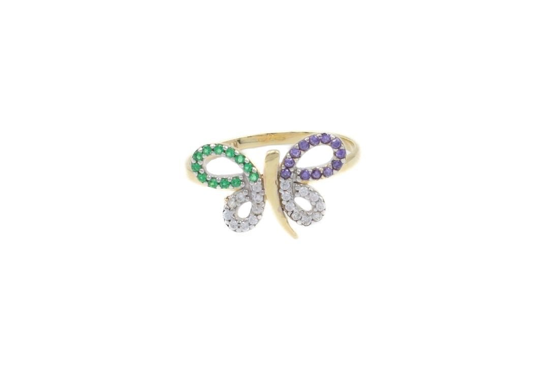 Anillo de Libélula con Zirconias de Colores mod. 6077 - Joyería Orovel’s