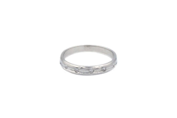 Anillo de Oro Blanco Brillante con Zirconias de Corte Redondo mod. 6156 - Joyería Orovel’s
