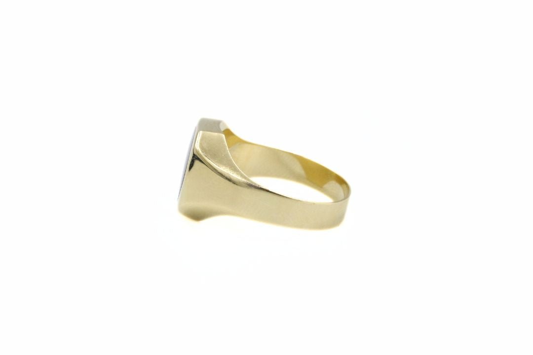 Anillo de Sello con Esmalte Oscuro en Forma Oval mod. 6378 - Joyería Orovel’s
