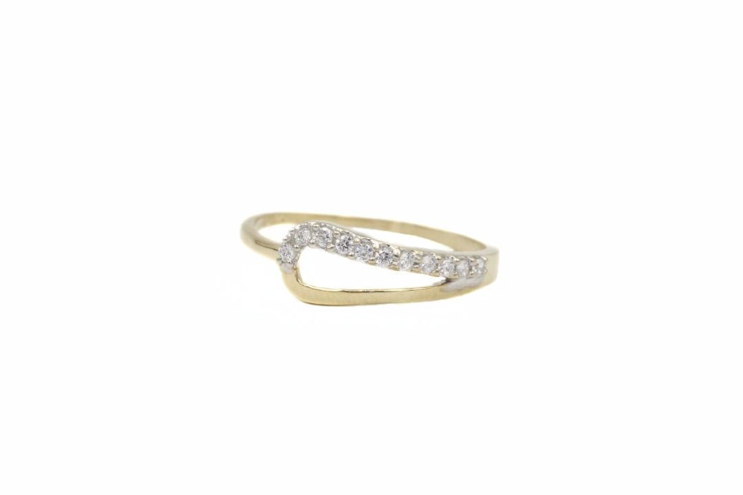 Anillo Delgado con Incrustación de Zirconias mod. 6380 - Joyería Orovel’s