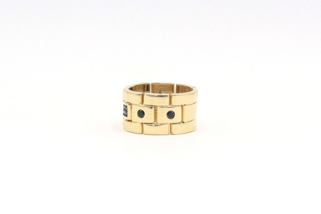 Anillo Flexible con Zirconia Negra mod. 5027 - Joyería Orovel’s