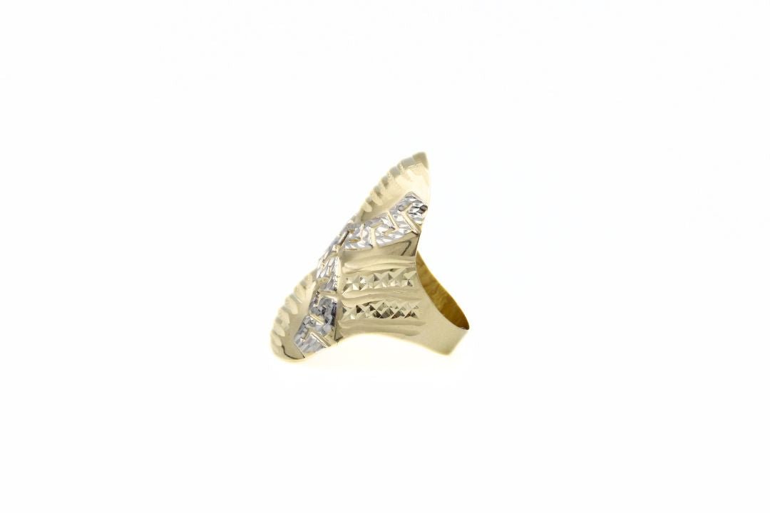 Anillo Largo de Diseño en X de Oro Combinado mod. 6379 - Joyería Orovel’s