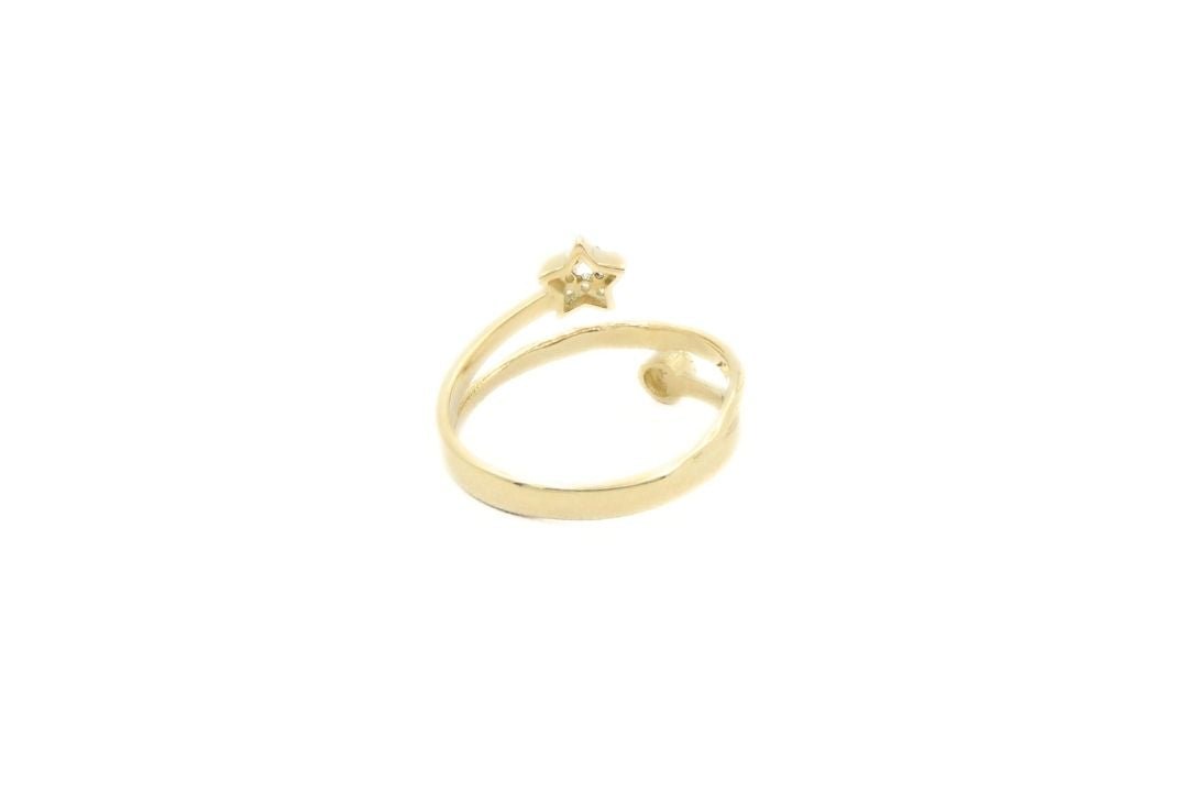 Anillo Semi Torzal con Estrella y Zirconias mod. 5985 - Joyería Orovel’s