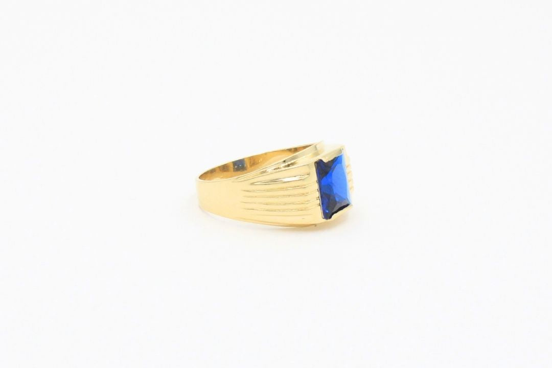Anillo de Piedra Azul con Diseño Brillante mod. 5661