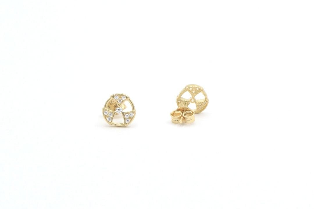 Arete Circular Calado con Zirconias mod. 5355 - Joyería Orovel’s