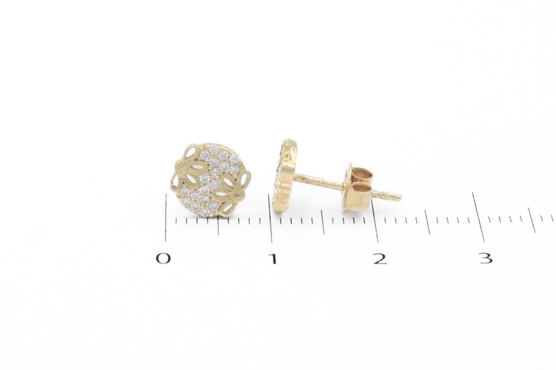 Arete Circular con Calado de Flores e Incrustación de Zirconias mod. 6188 - Joyería Orovel’s
