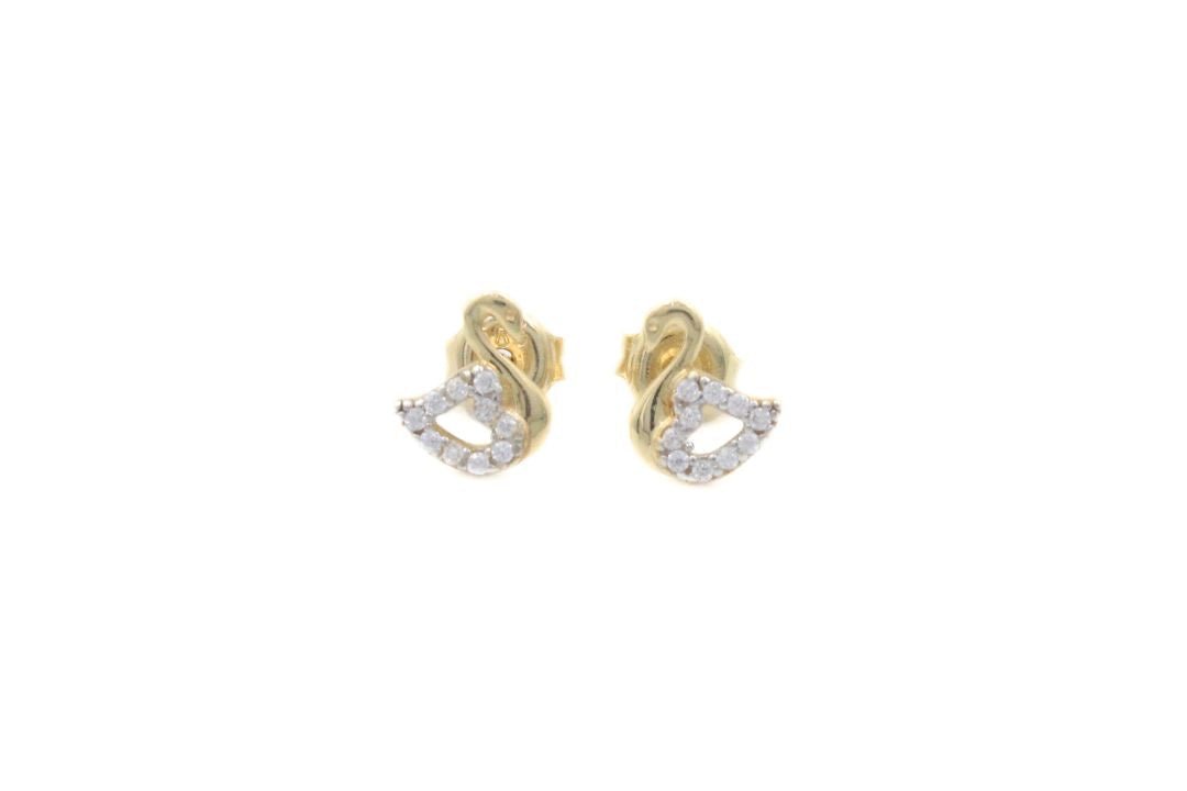 Arete Cisnes con Incrustación de Zirconias mod. 6240 - Joyería Orovel’s