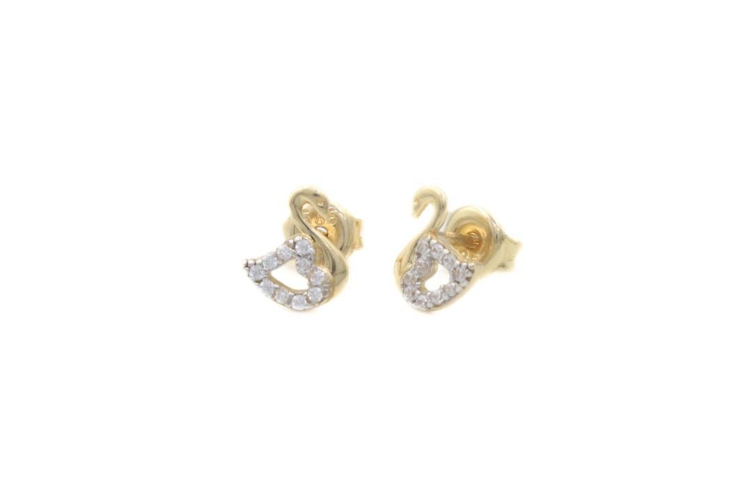 Arete Cisnes con Incrustación de Zirconias mod. 6240 - Joyería Orovel’s