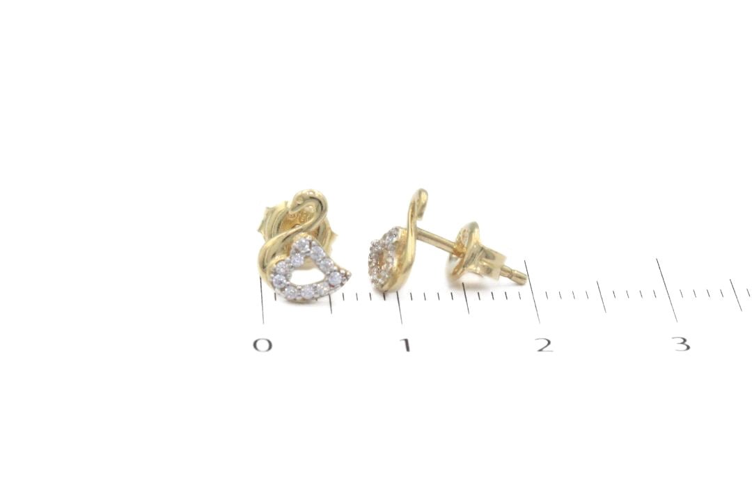 Arete Cisnes con Incrustación de Zirconias mod. 6240 - Joyería Orovel’s