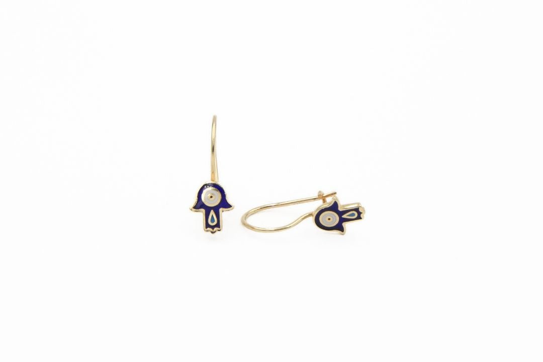 Arete con Broche Patente Arillo con Mano de Fátima mod. 5939 - Joyería Orovel’s