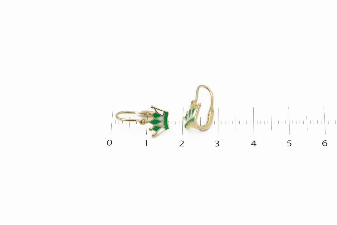 Arete con Broche Patente con Corona Esmaltada mod. 5942 - Joyería Orovel’s
