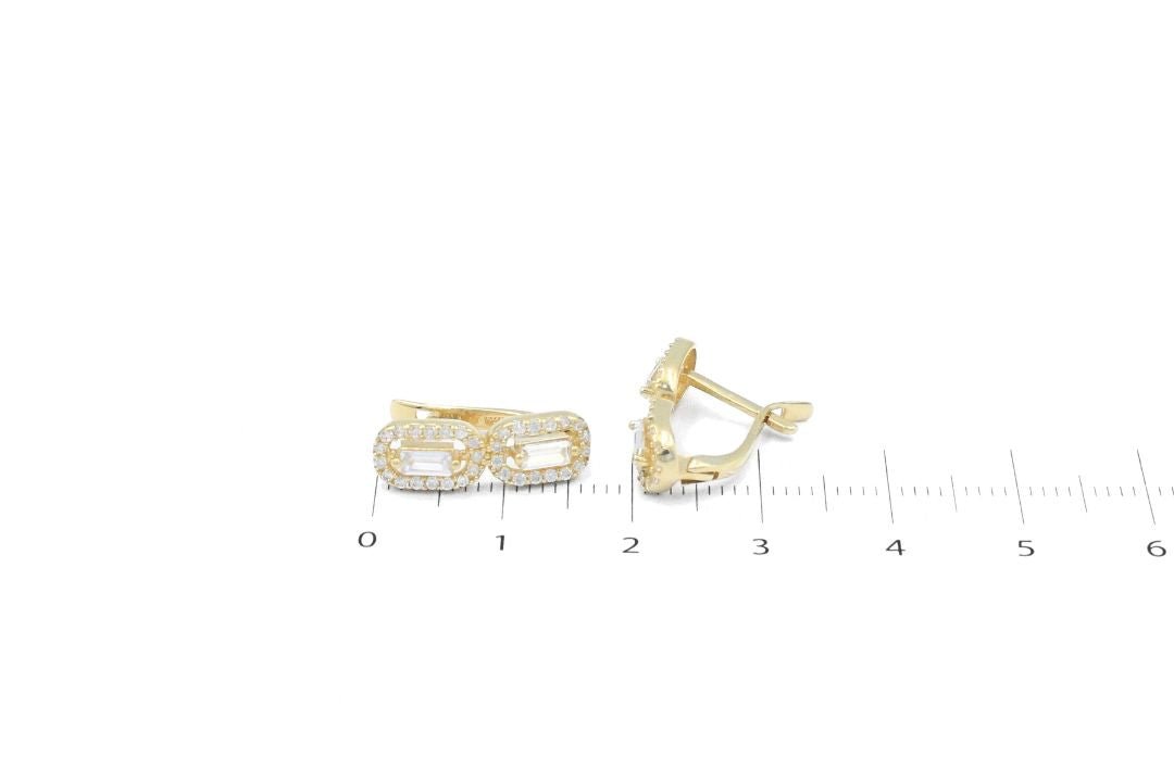 Arete con Broche Patente con Zirconias de Corte Baguette mod. 6104 - Joyería Orovel’s