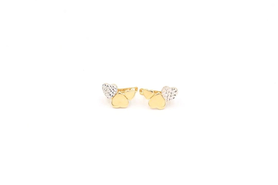 Arete con Broche Patente de Corazones Brillantes mod. 5790 - Joyería Orovel’s