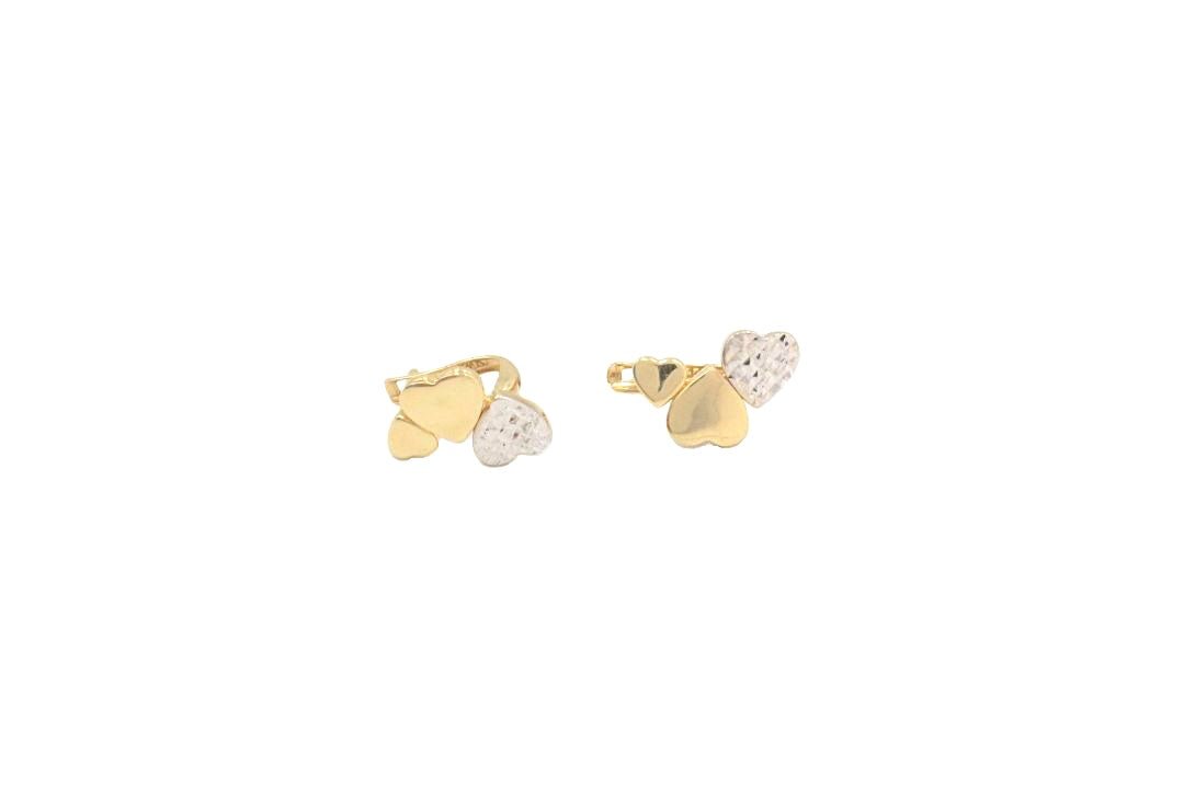 Arete con Broche Patente de Corazones Brillantes mod. 5790 - Joyería Orovel’s