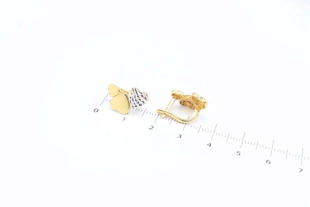 Arete con Broche Patente de Corazones Brillantes mod. 5790 - Joyería Orovel’s