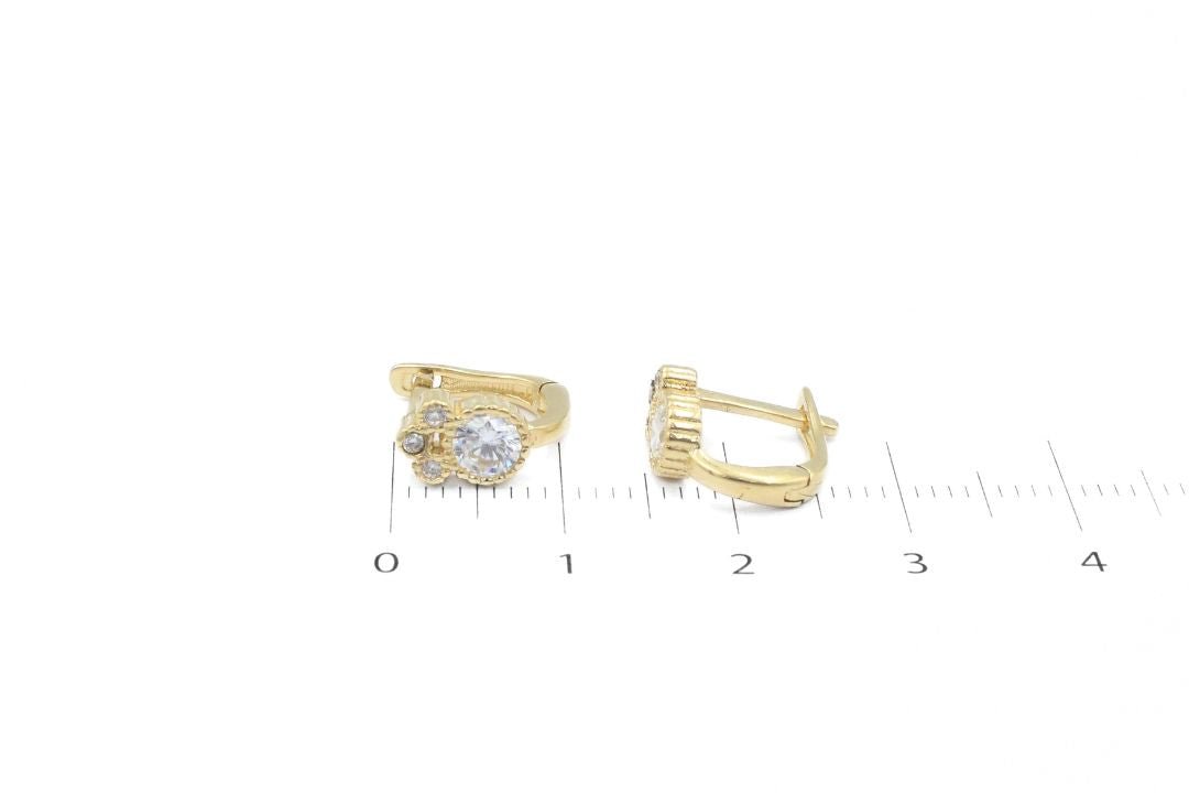 Arete con Broche Patente Incrustado con Zirconias mod. 6105 - Joyería Orovel’s