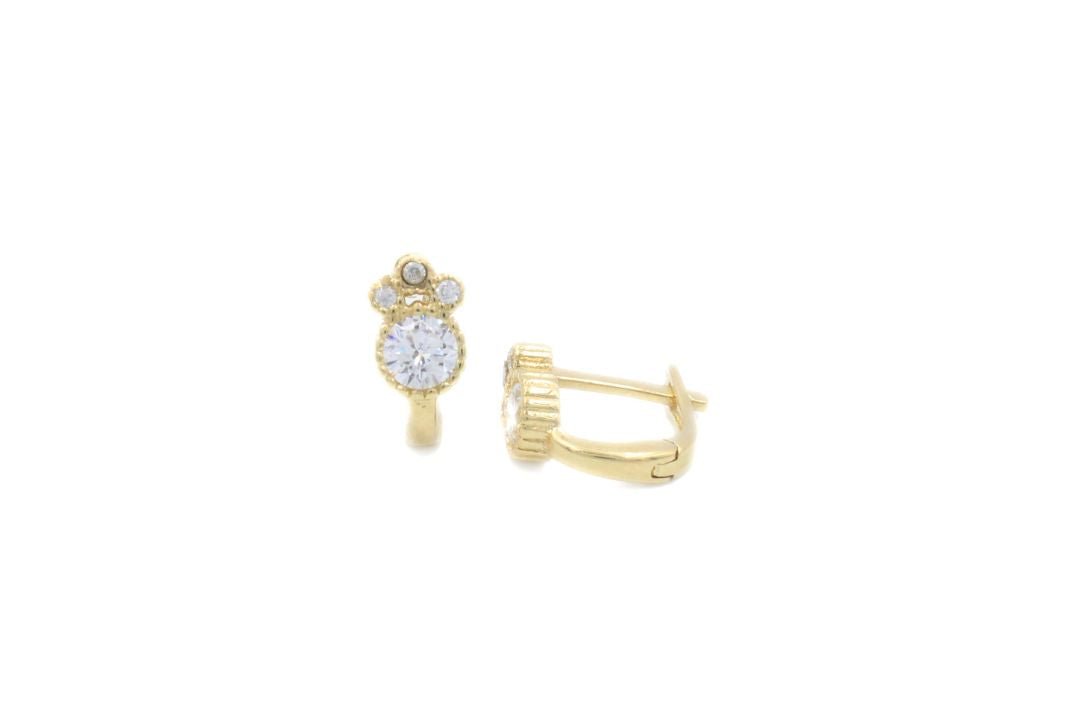 Arete con Broche Patente Incrustado con Zirconias mod. 6105 - Joyería Orovel’s