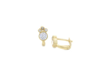 Arete con Broche Patente Incrustado con Zirconias mod. 6105 - Joyería Orovel’s