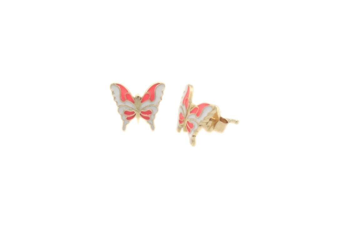 Arete con Mariposa Esmaltada en Tonos Brillantes mod. 6193 - Joyería Orovel’s