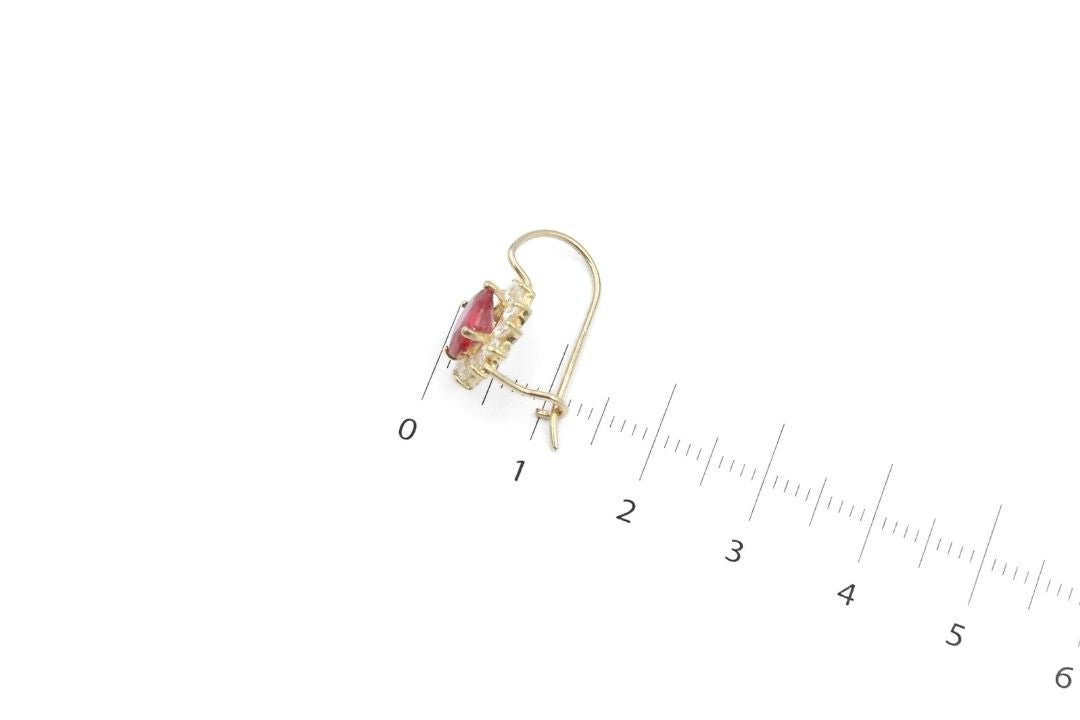 Arete con Piedra Color Rojo Rubí mod. 6306 - Joyería Orovel’s