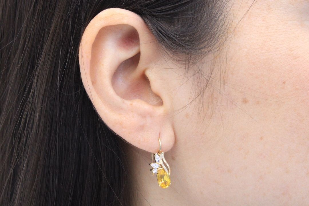 Arete con Piedra mod. 2852 - Joyería Orovel’s