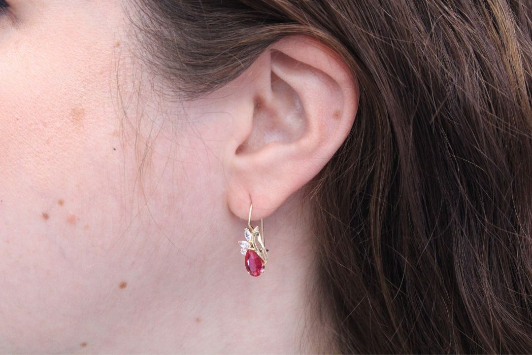 Arete con Piedra mod. 3433 - Joyería Orovel’s