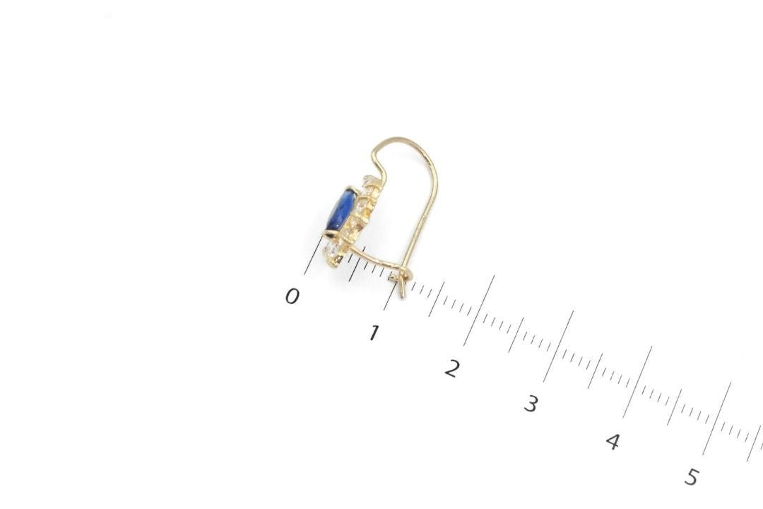 Arete con Piedra Oval Azul Rey mod. 6291 - Joyería Orovel’s