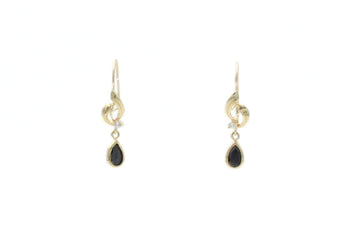 Arete con Piedra Zirconia Oscura de Diseño Largo mod. 6300 - Joyería Orovel’s
