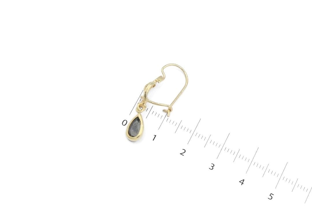 Arete con Piedra Zirconia Oscura de Diseño Largo mod. 6300 - Joyería Orovel’s
