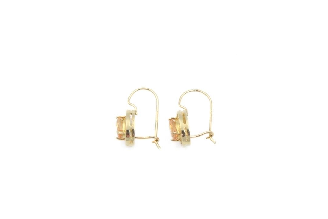 Arete con Zirconia Anaranjada mod. 6293 - Joyería Orovel’s