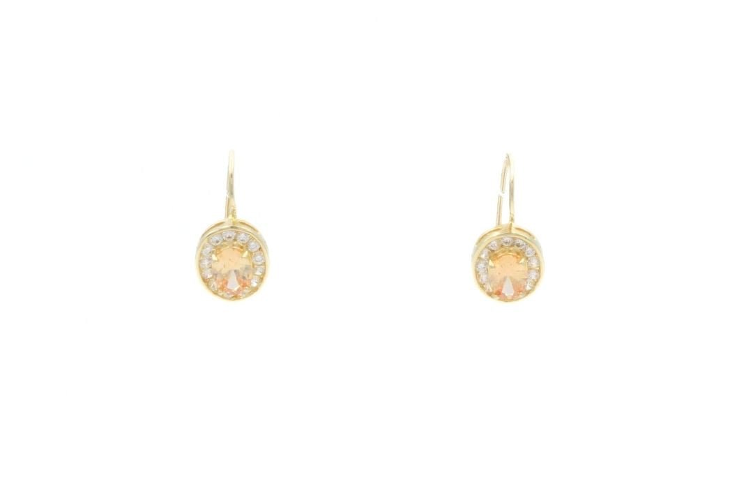 Arete con Zirconia Anaranjada mod. 6293 - Joyería Orovel’s