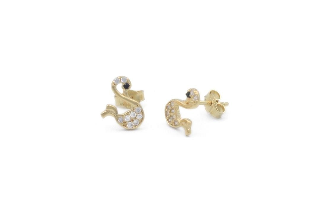 Arete de Cisne con Zirconias Brillantes mod. 6185 - Joyería Orovel’s