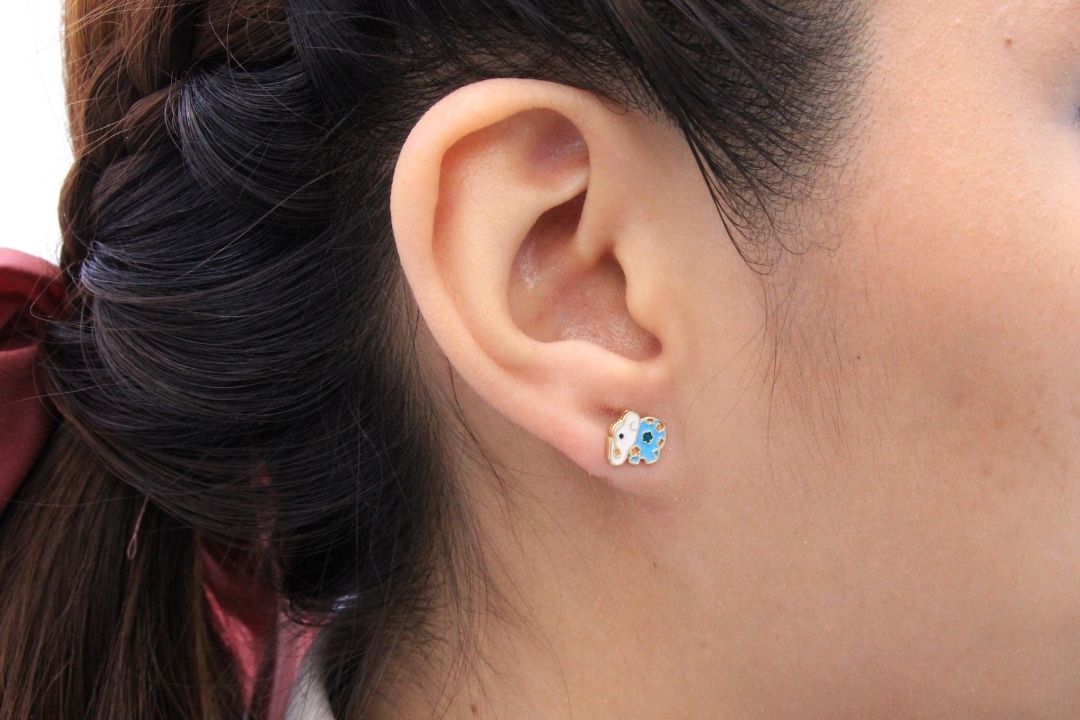 Arete de Elefante Esmaltado en Diferentes Colores mod. 6184 - Joyería Orovel’s