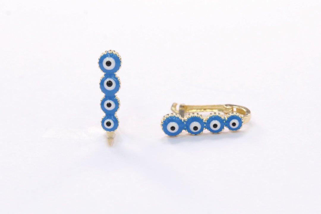 *Arete de Patente con Ojos Turcos mod. 0832 - Joyería Orovel’s