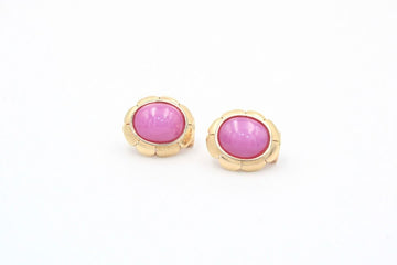 *Arete de Patente con Piedra Color Fucsia mod. 3892 - Joyería Orovel’s