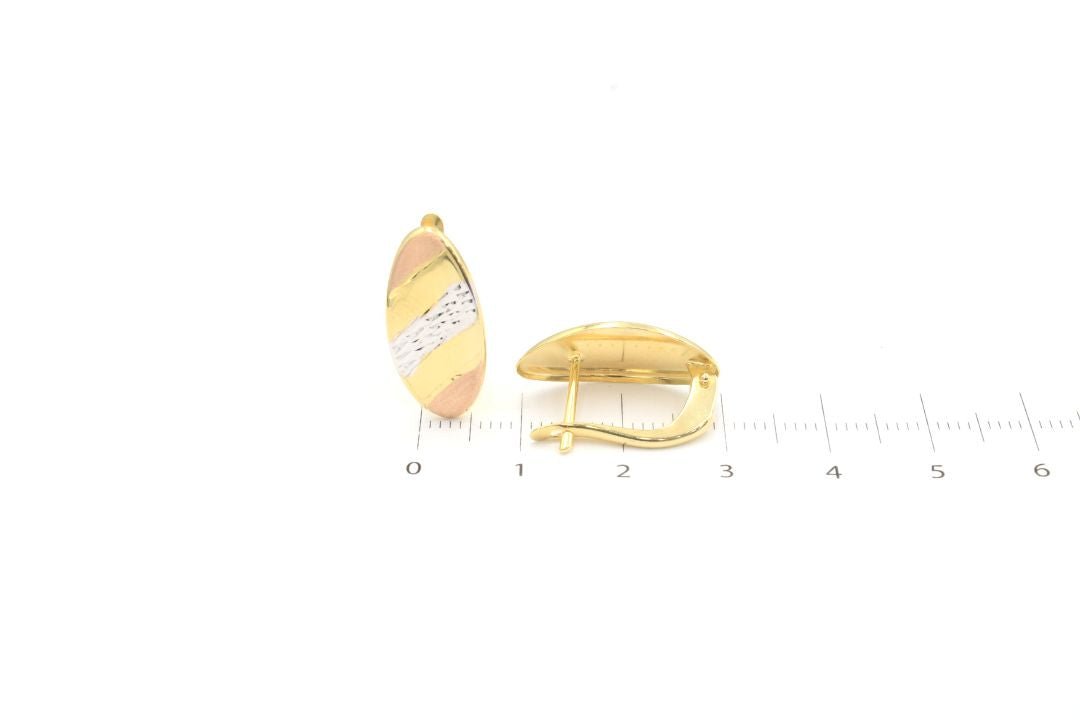 *Arete de Patente Diamantado de Forma Oval mod. 4939 - Joyería Orovel’s