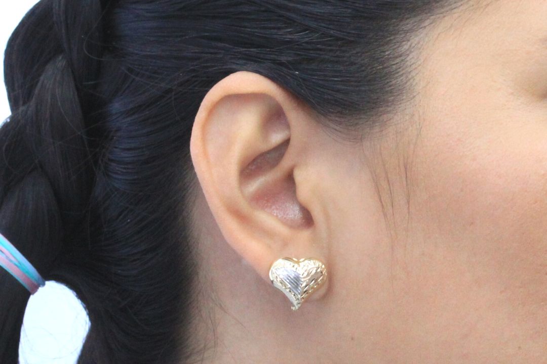 *Arete de Patente en Forma de Corazón Florentino mod. 4570 - Joyería Orovel’s