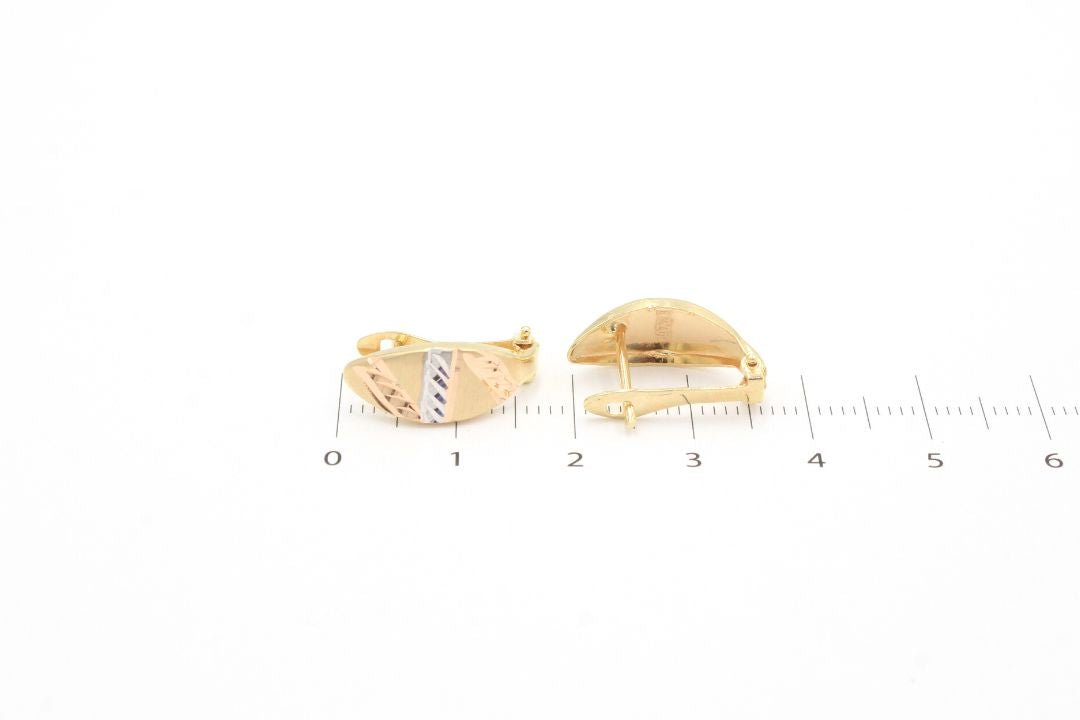*Arete de Patente Florentino con Diamantado mod. 4143 - Joyería Orovel’s