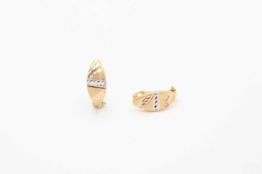 *Arete de Patente Florentino con Diamantado mod. 4143 - Joyería Orovel’s