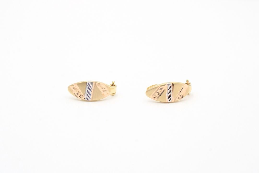 *Arete de Patente Florentino con Diamantado mod. 4143 - Joyería Orovel’s